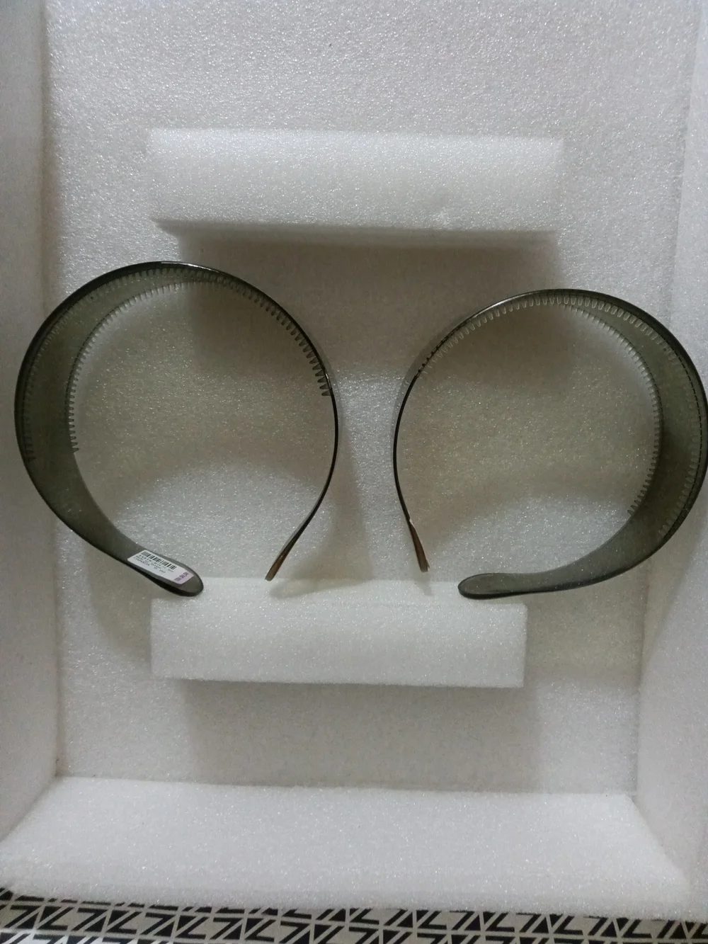 Clear Smoky Plastic Headbands - Pair